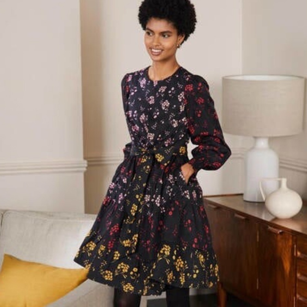 Boden Lyla Floral Tiered Dress Size 10